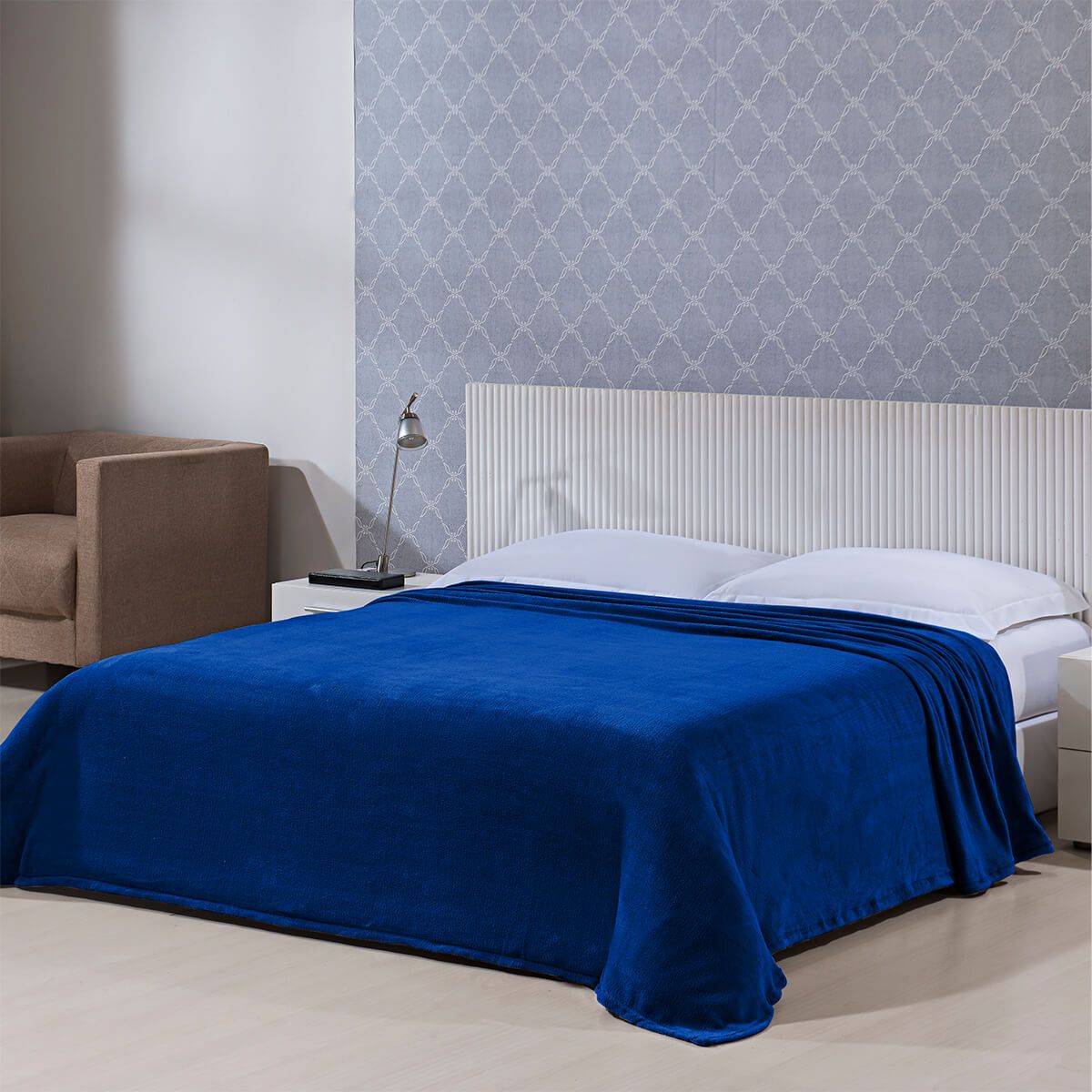 Cobertor/Manta Microfibra Queen Azul - Conamore